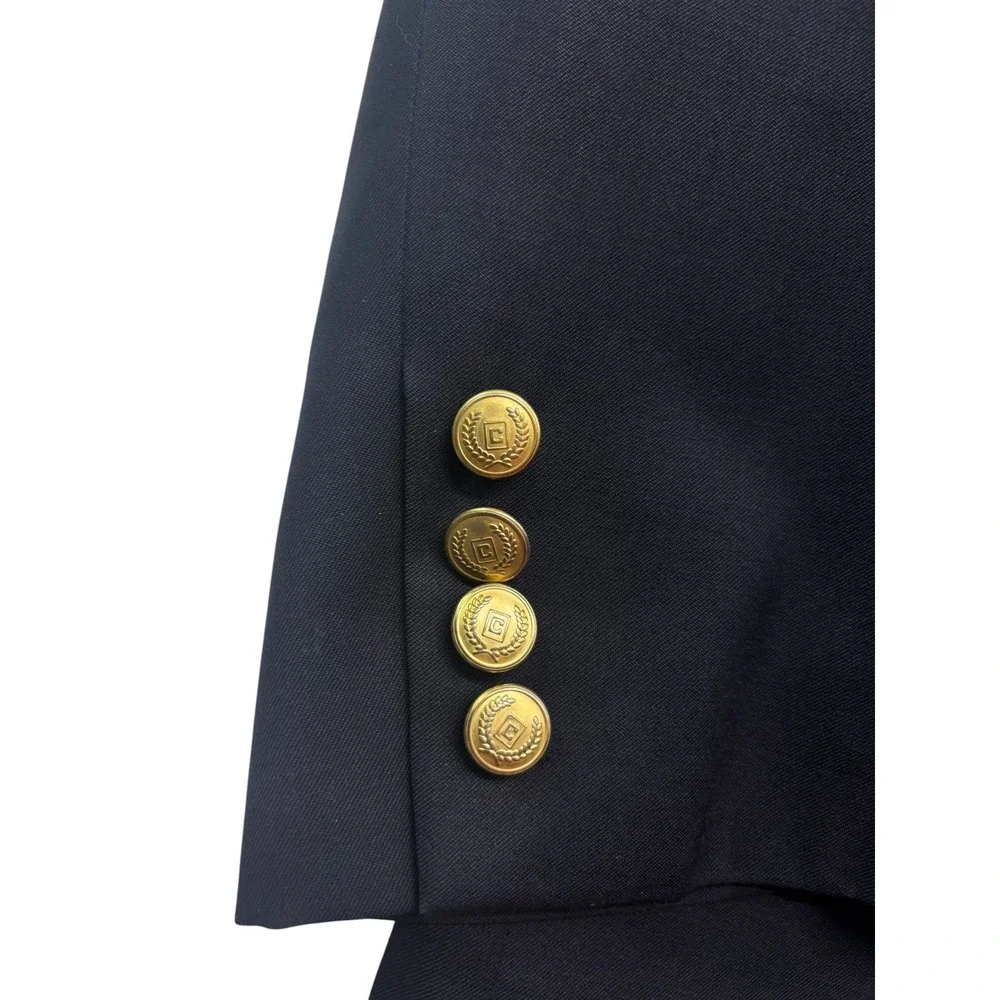 Chaps 50L 50XL Navy Blue Gold Buttons Blazer Jacket Sport Coat 100% Wool Mens